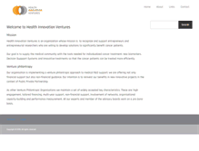 Tablet Screenshot of healthinnovationventures.com